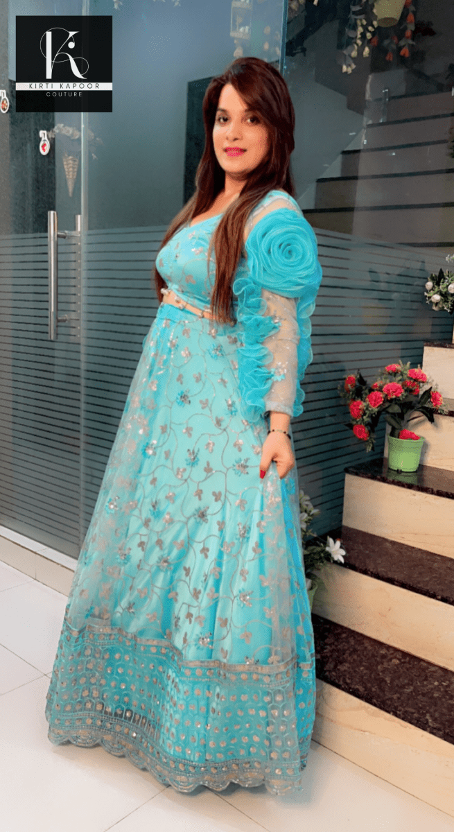 Tiffany Blue Designer Lehenga Choli - Kirti Kapoor Couture