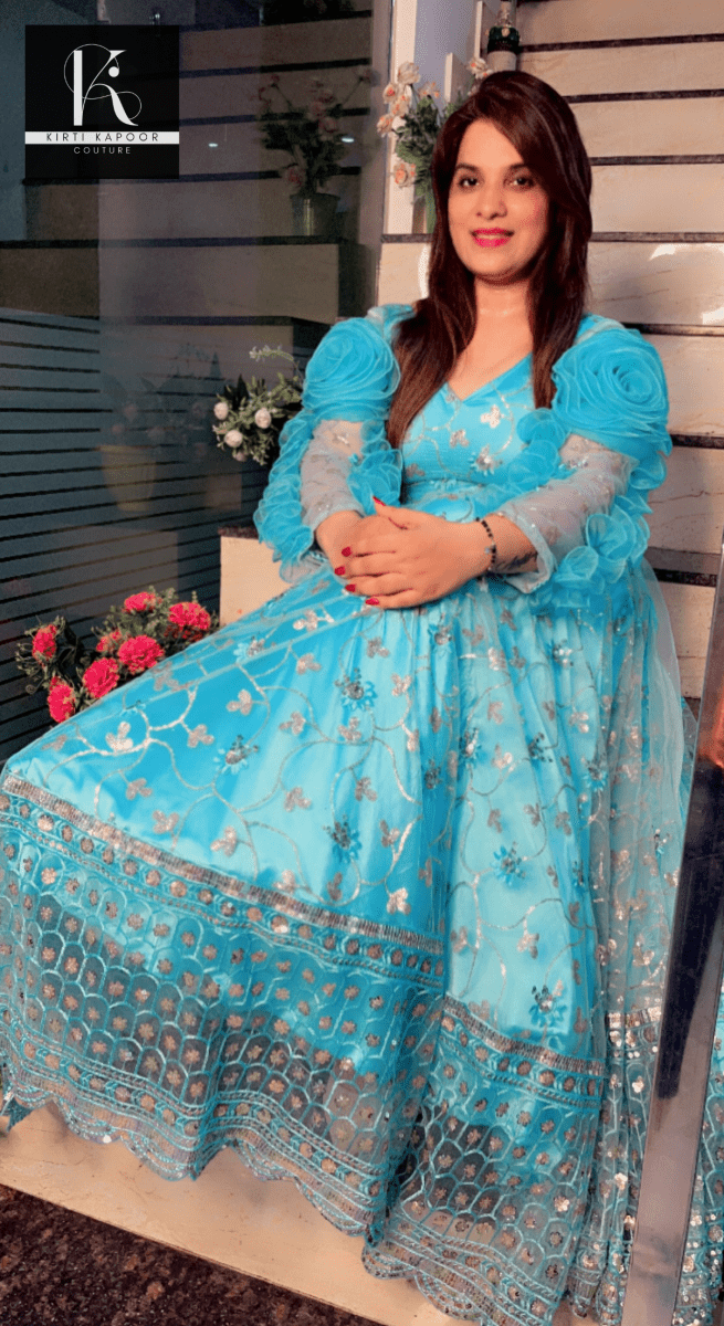 Tiffany Blue Designer Lehenga Choli - Kirti Kapoor Couture