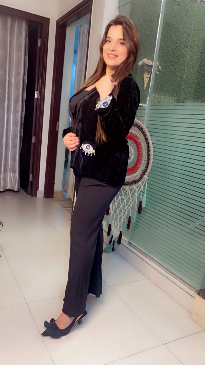 Velvet three piece formal blazer set - Kirti Kapoor Couture