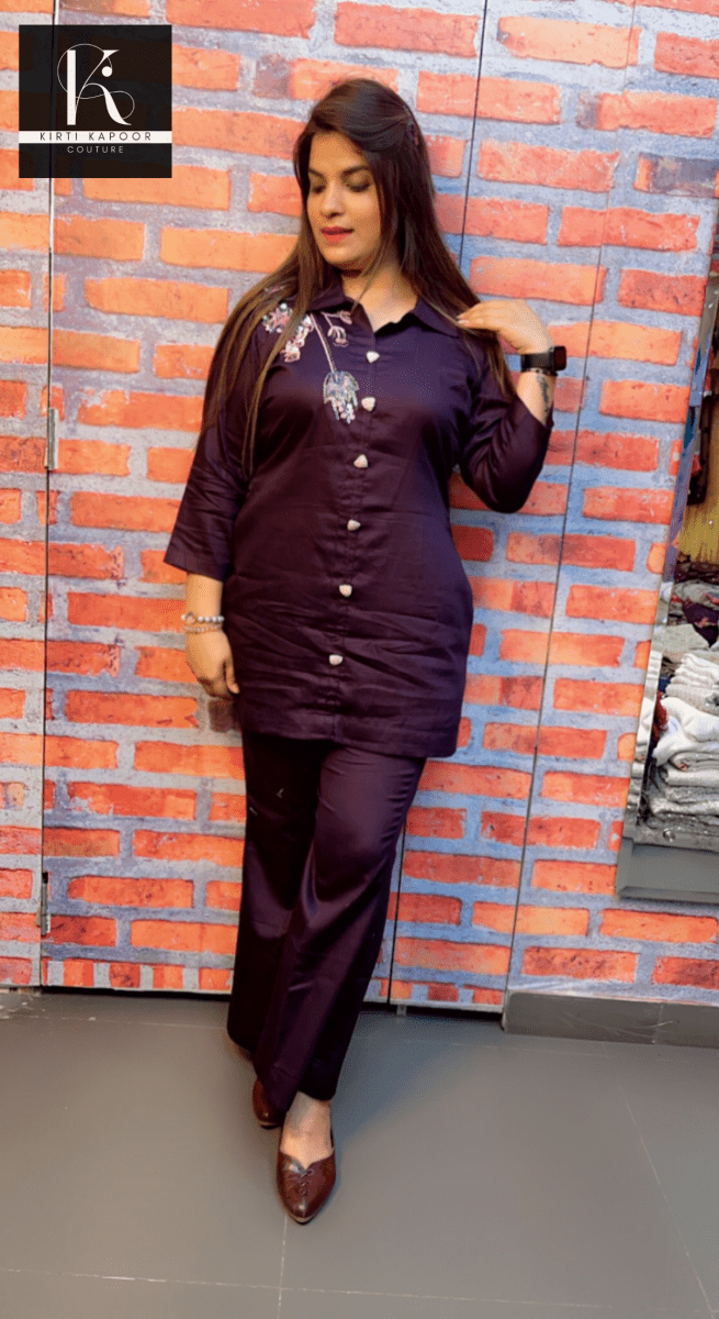 Violet Hand - Embroidered Co - ord Set - Kirti Kapoor Couture