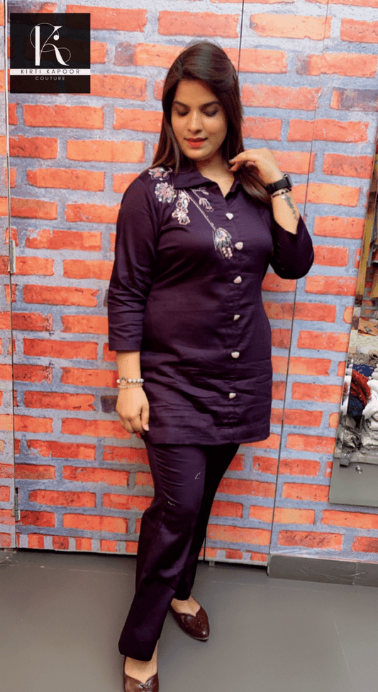 Violet Hand - Embroidered Co - ord Set - Kirti Kapoor Couture