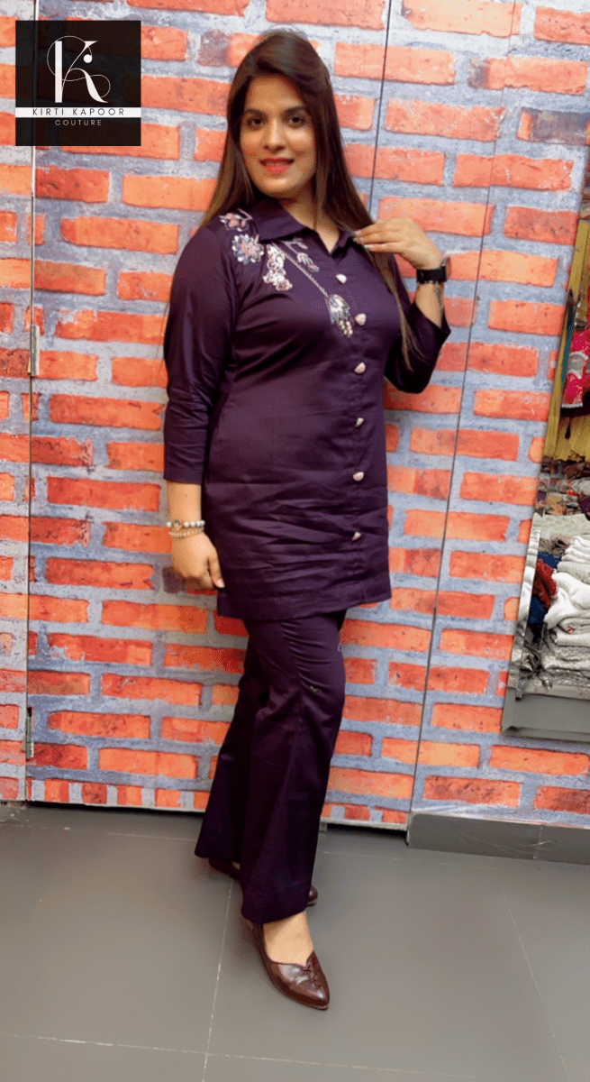 Violet Hand - Embroidered Co - ord Set - Kirti Kapoor Couture