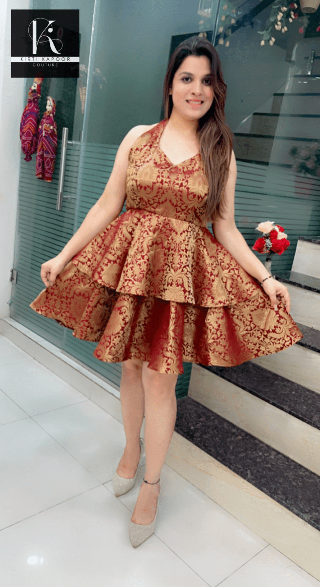Wavy - Flaired Brocade Tunic - Kirti Kapoor Couture