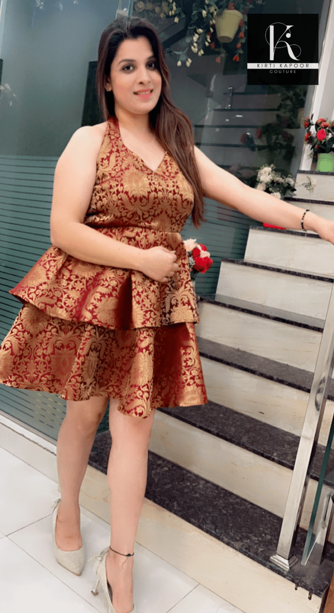 Wavy - Flaired Brocade Tunic - Kirti Kapoor Couture