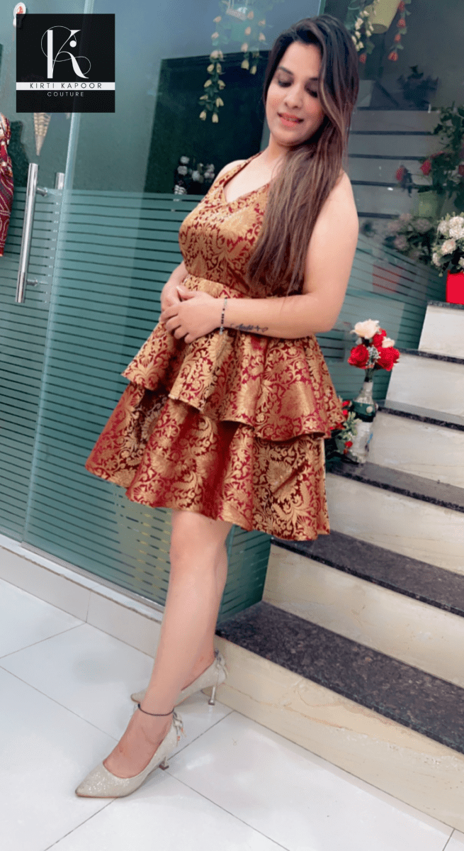Wavy - Flaired Brocade Tunic - Kirti Kapoor Couture
