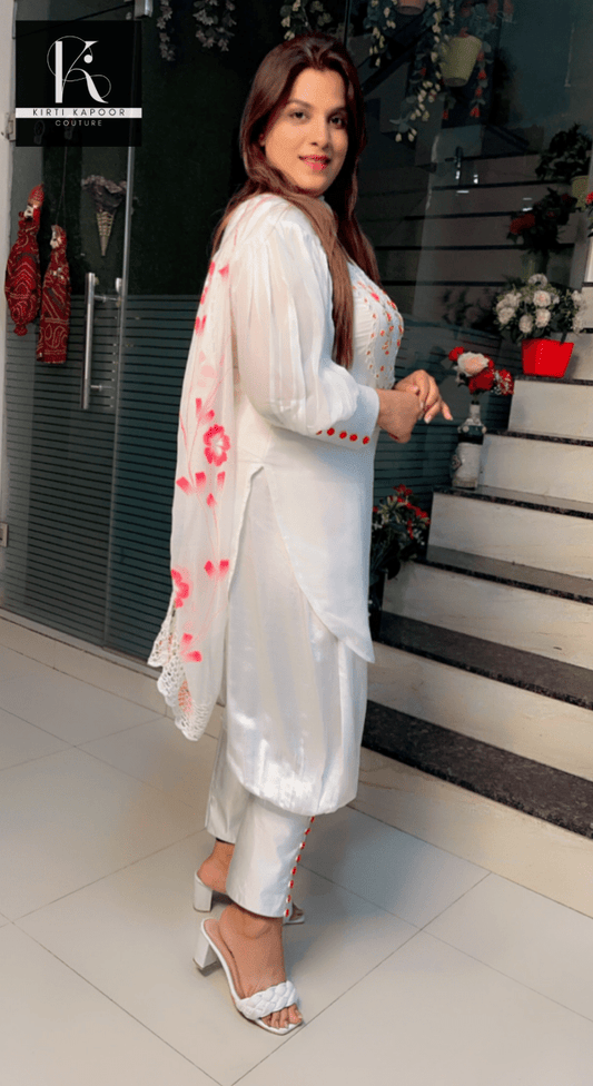 White Hand - Embroidered Suit - Kirti Kapoor Couture