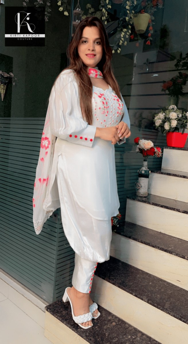 White Hand - Embroidered Suit - Kirti Kapoor Couture
