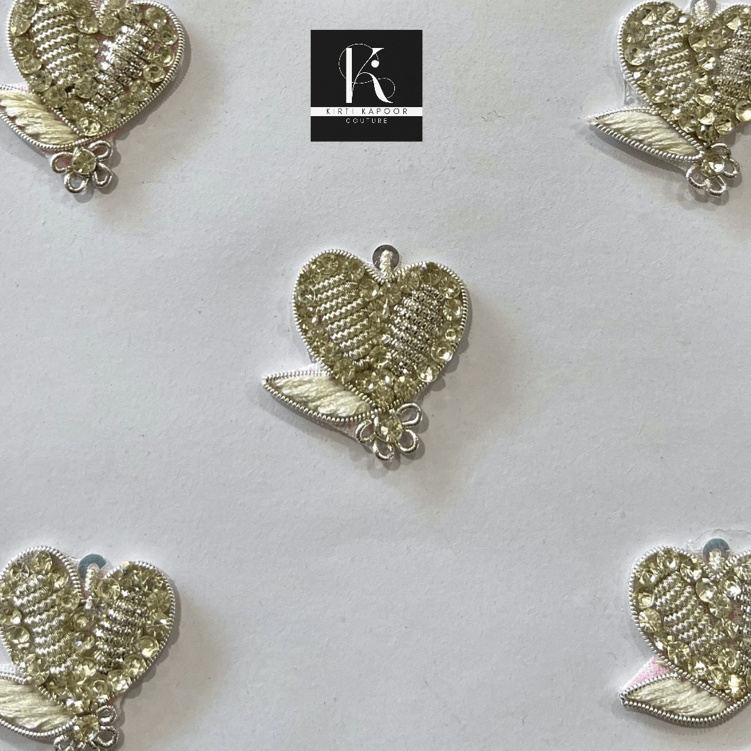 White Heart shaped Hand - Work patch - Kirti Kapoor Couture