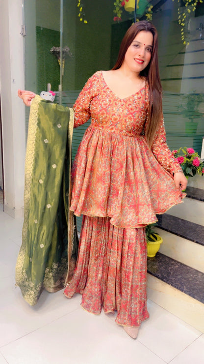 Partywear Embroidered Suit (SH004)