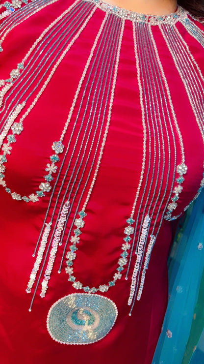 Embroidered Dhoti Suit
