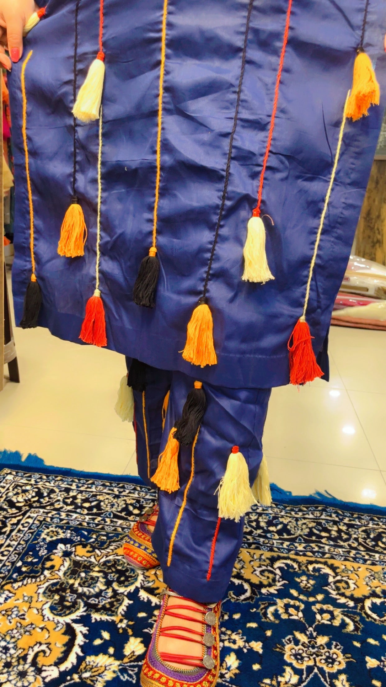 Dark Blue Cotton Kurti Set (KS004)