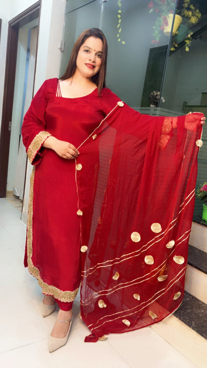 Red Designer Pant Suit (PS009)