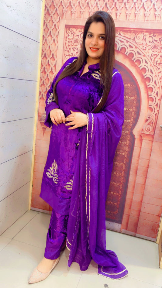 Velvet Suit with Kota Dupatta