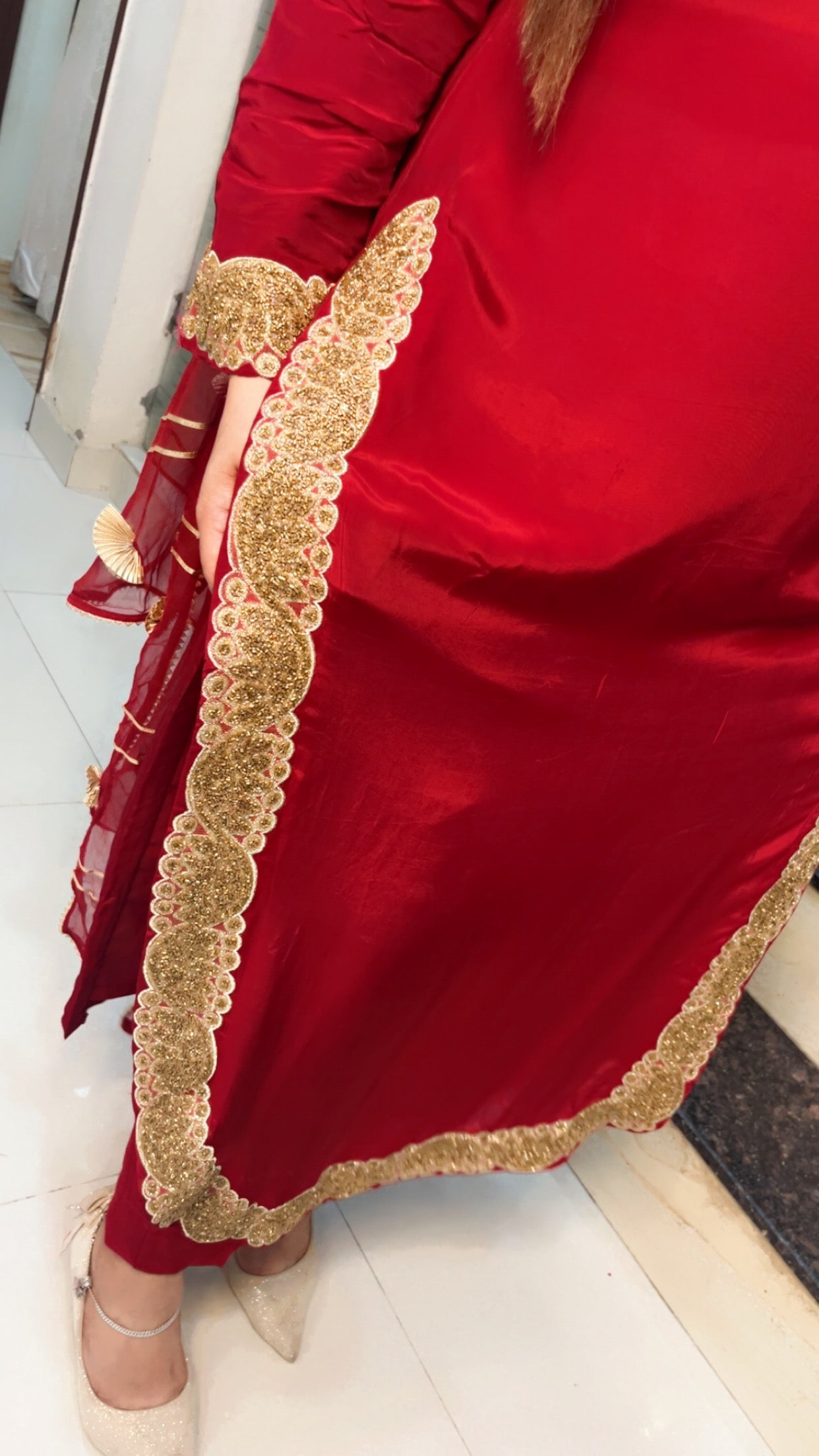 Red Designer Pant Suit (PS009)