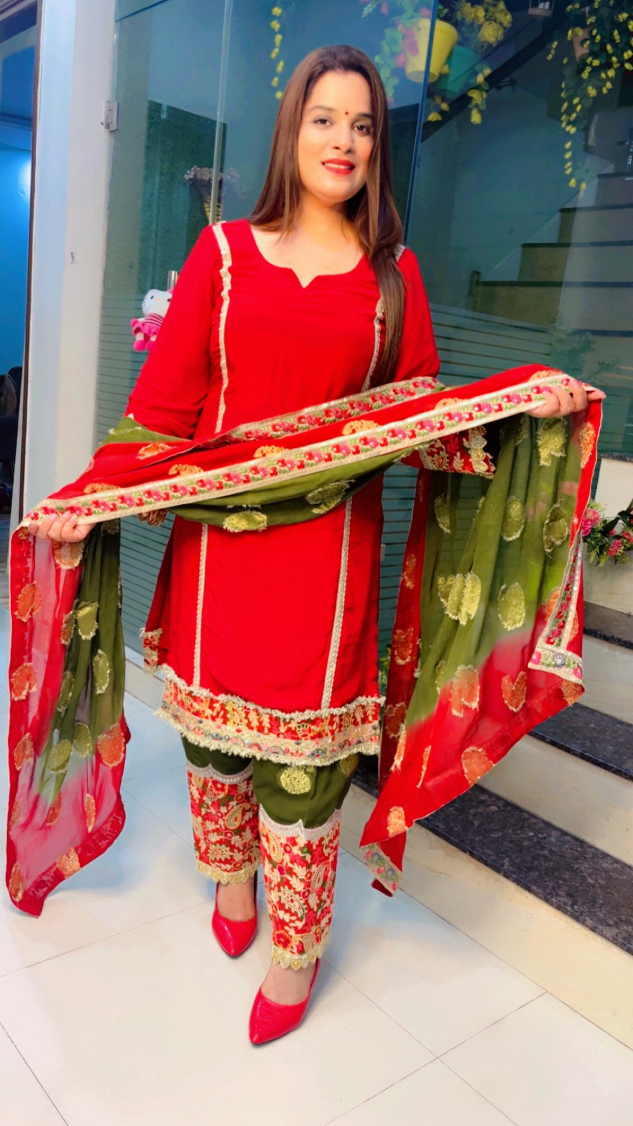 Red Designer Suit Salwar (SS009)