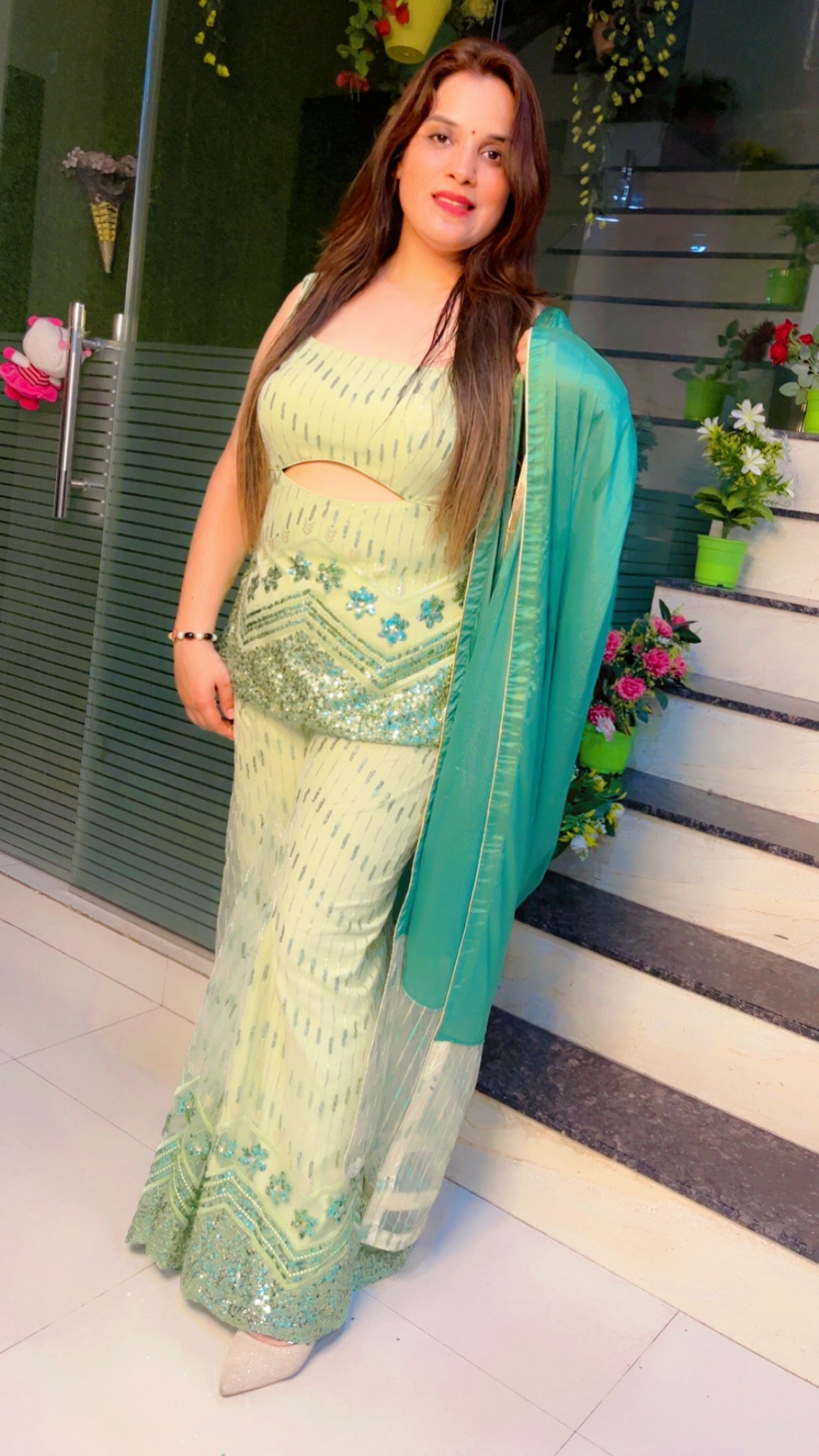 Designer Sequence Fabric Suit