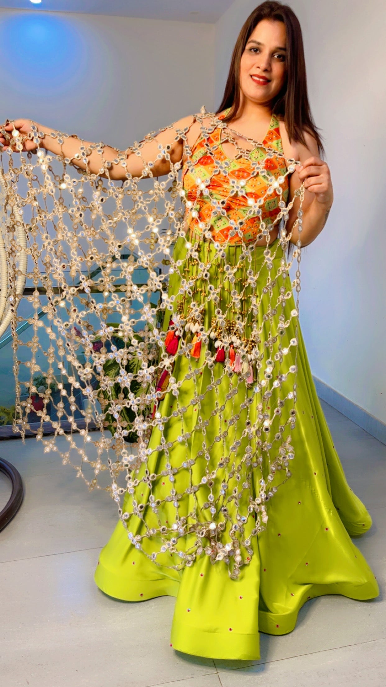 Parrot green Embroidered Lehenga for Weddings (LC001)