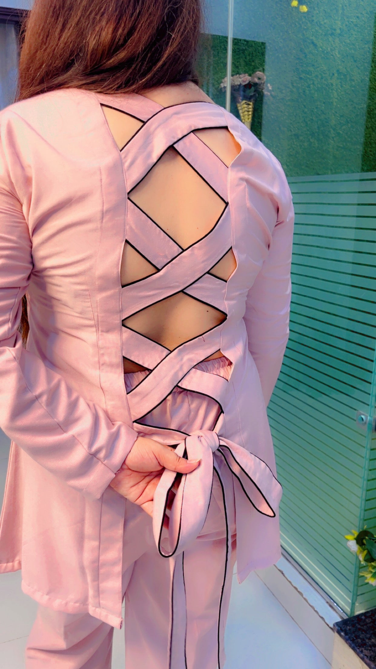 Linen Co-ord with Designer Back Neck