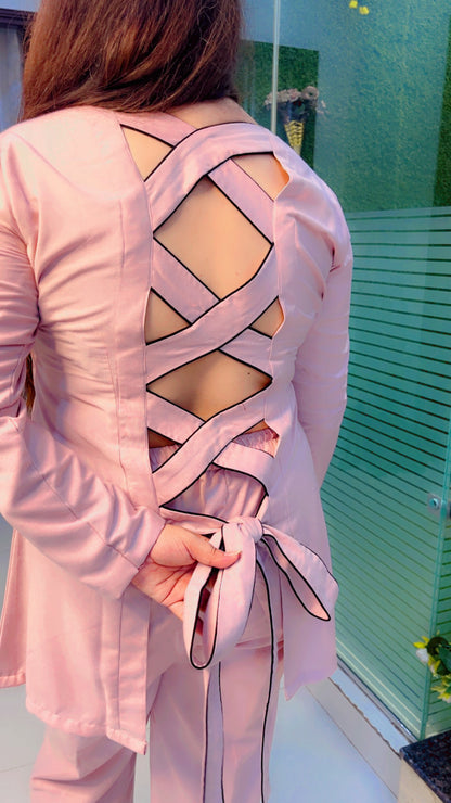 Linen Co-ord with Designer Back Neck