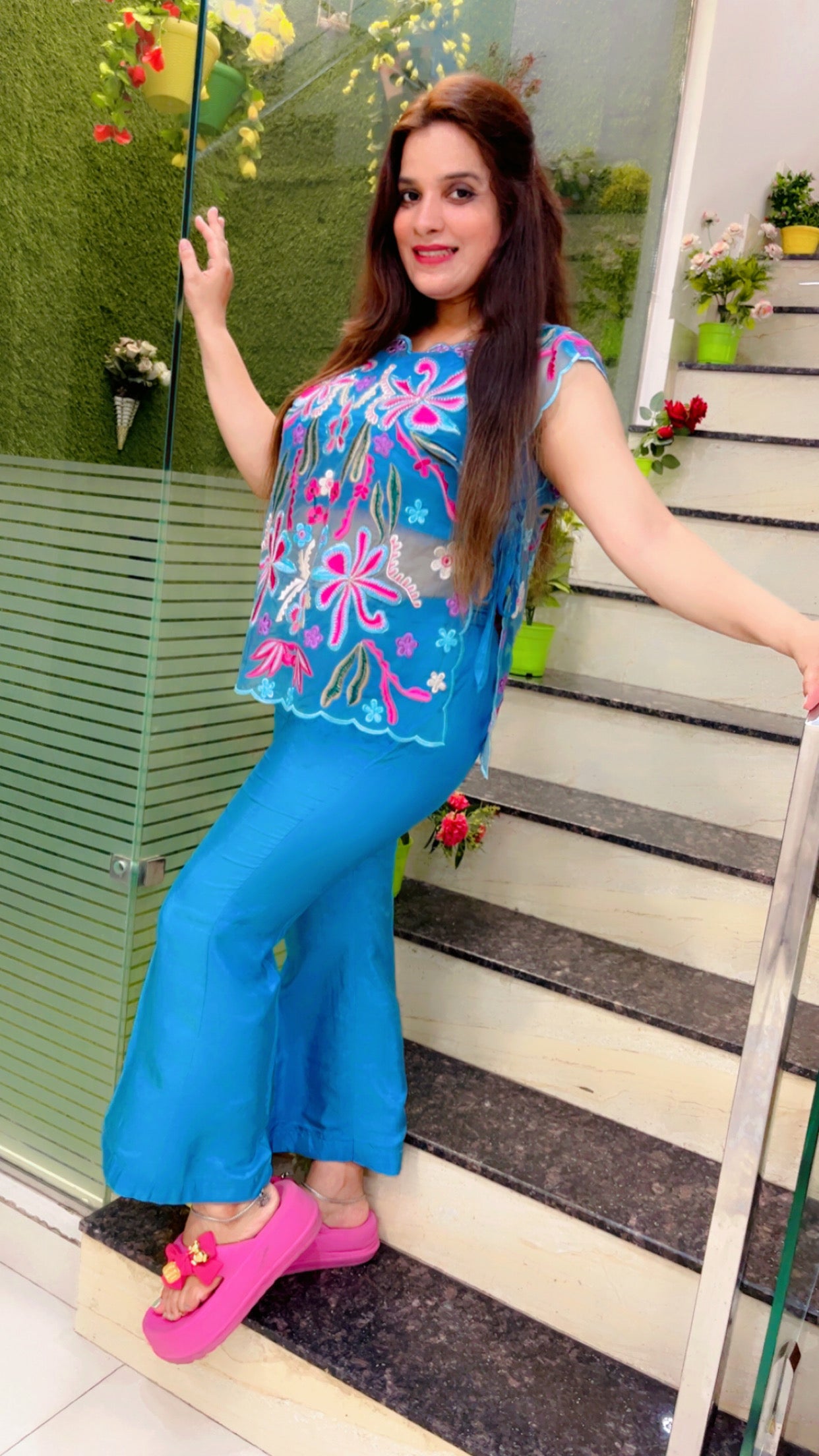 Embroidered Three Piece Set