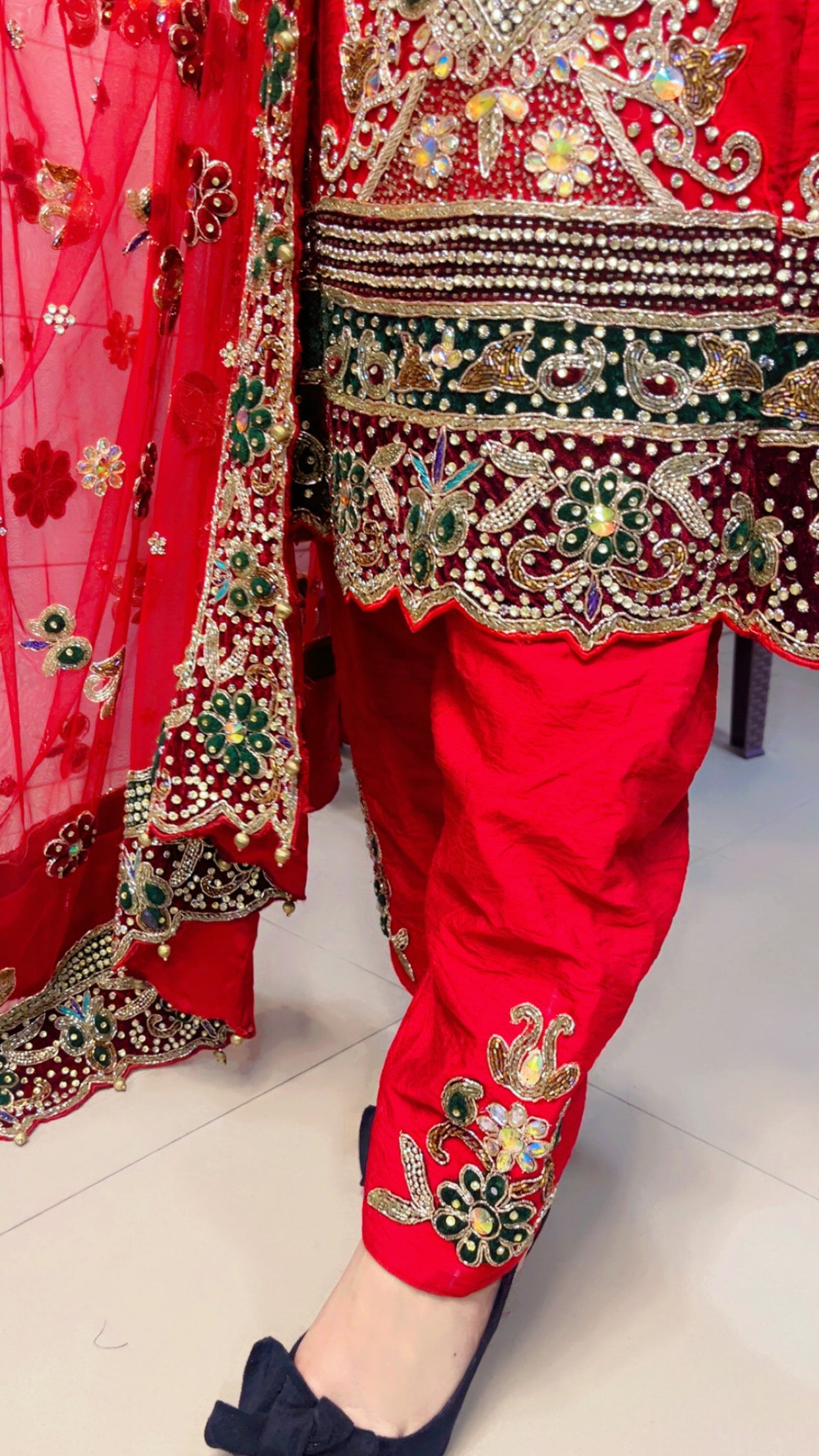 Red Anarkali Suit For Weddings (AS001)