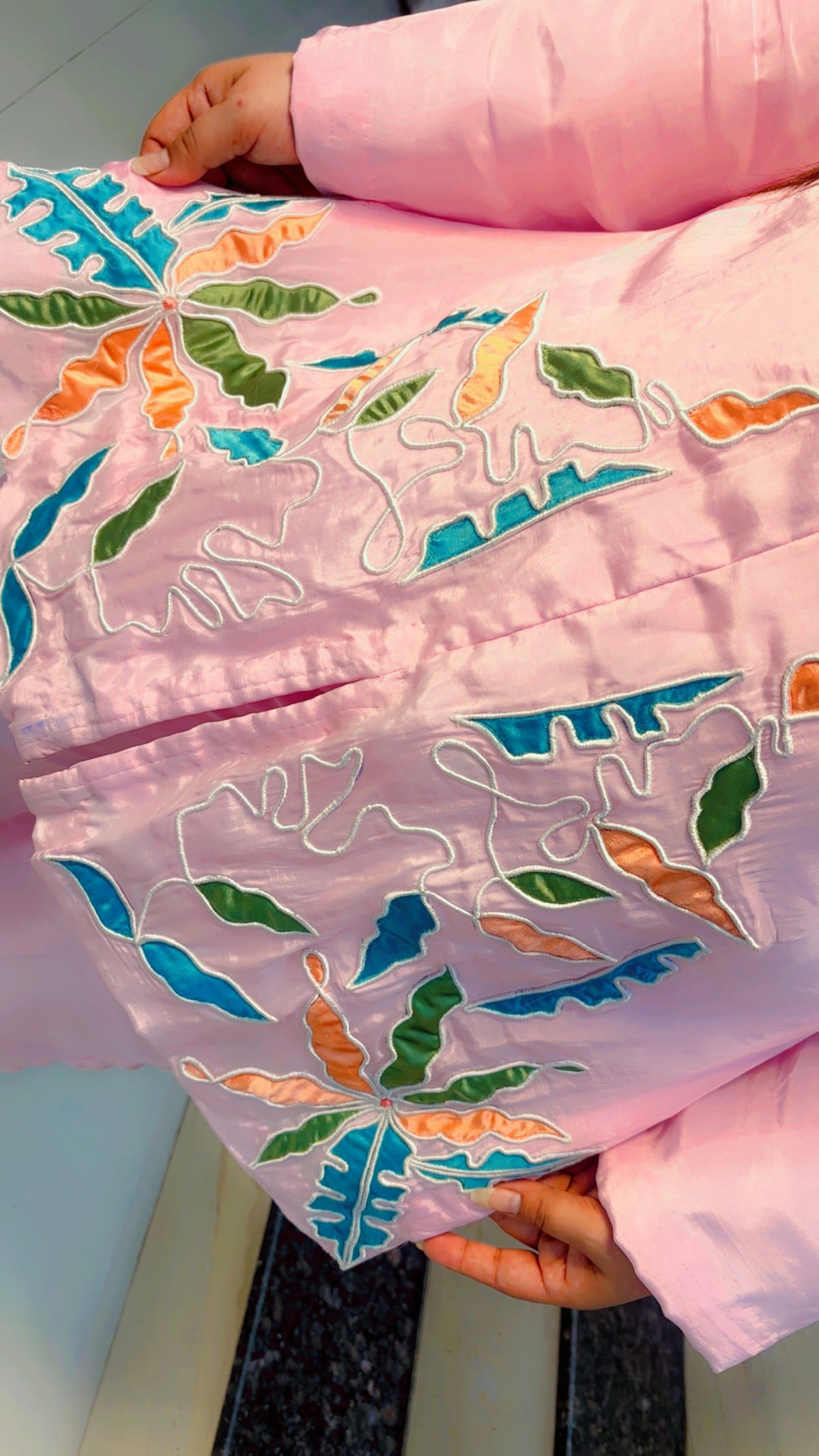 Pink Patch Work Co-Ord Set in Crepe