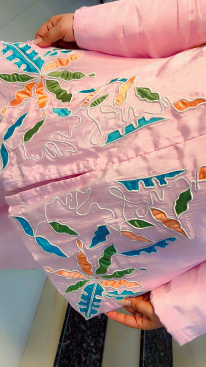 Pink Patch Work Co-Ord Set in Crepe