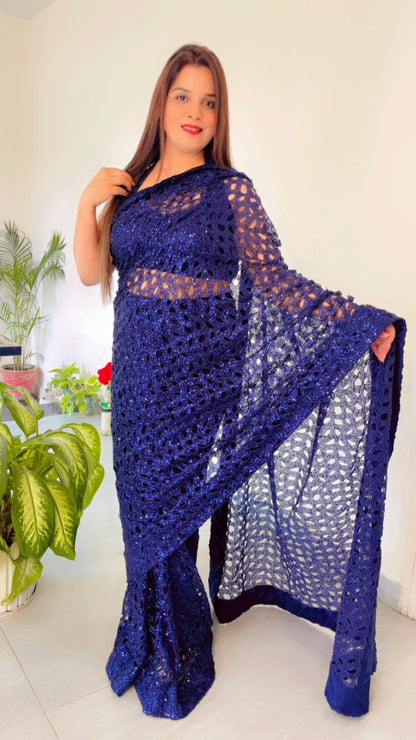 Blue Saree for Weddings (SR014)