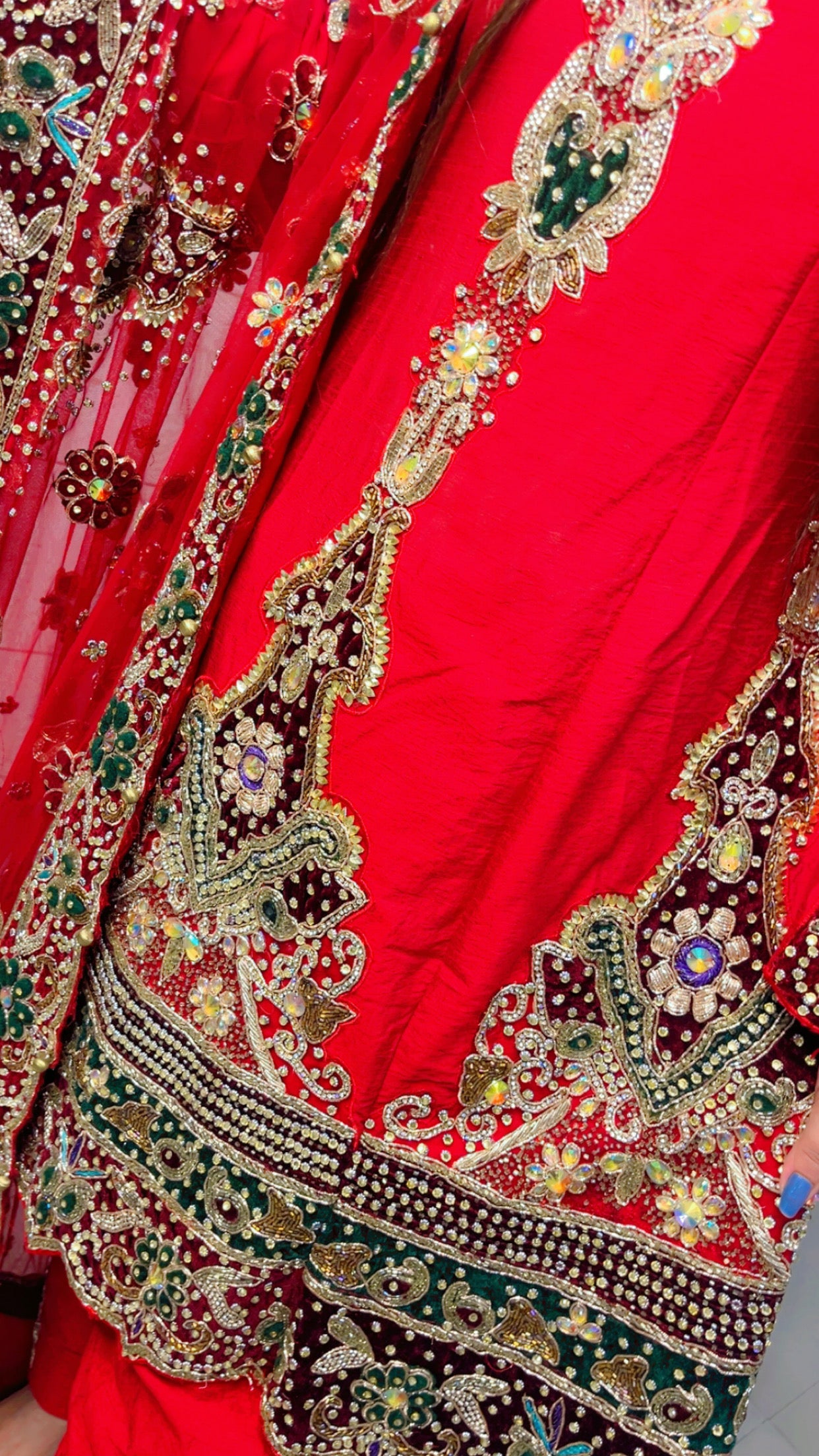 Red Anarkali Suit For Weddings (AS001)