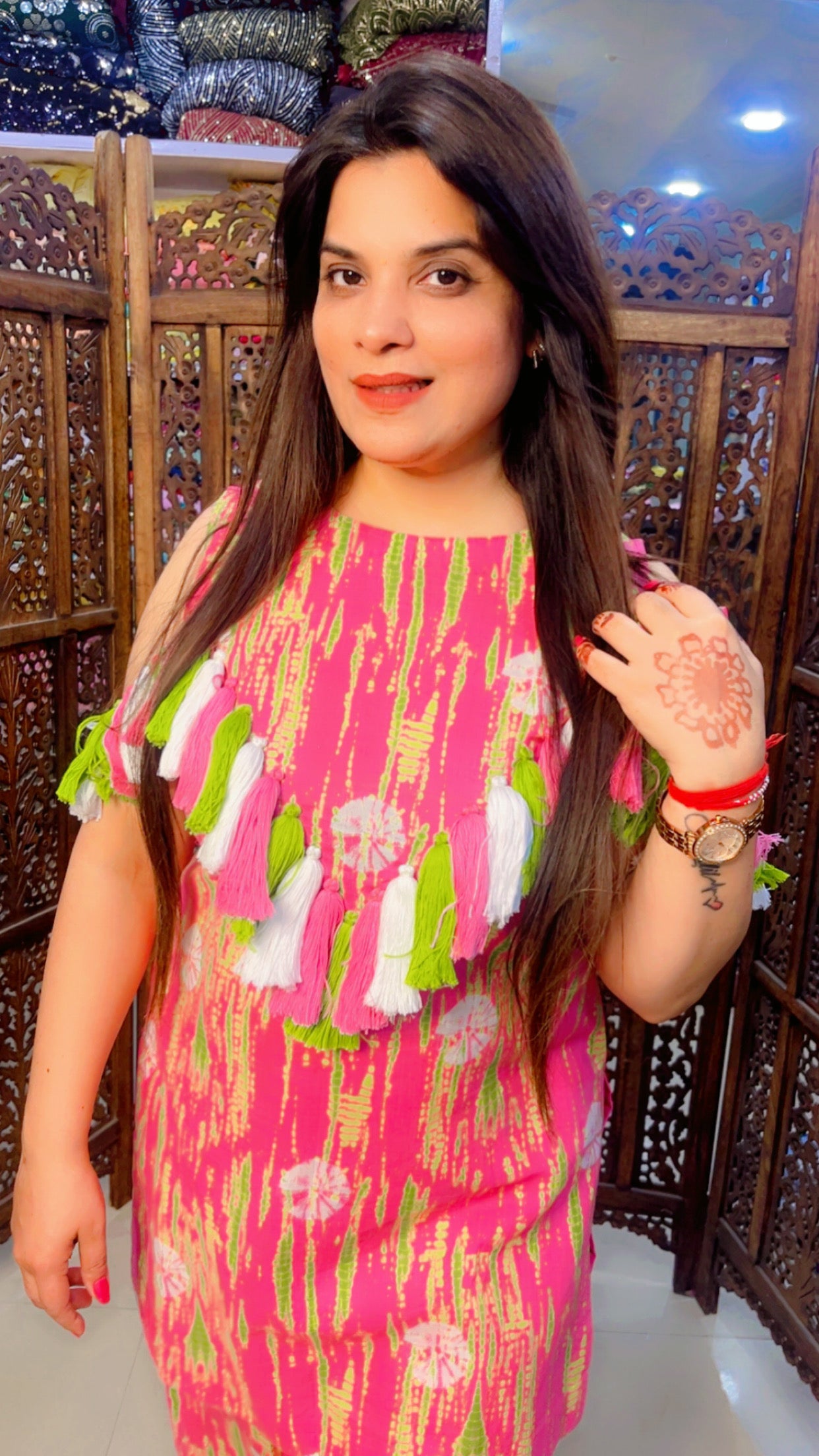 Pink Cotton Tie And Dye Designer Summer Co-Ord Set (CS002)