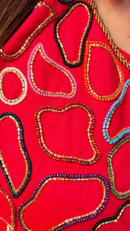 Hot Pink Linen Fabric Solid Print Festive Look Short Kurti And Over Lapped Palazzo With Embroidered Jacket (JS001)