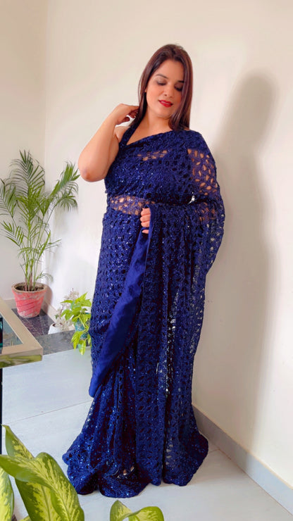 Blue Saree for Weddings (SR014)