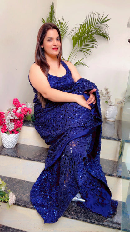 Blue Saree for Weddings (SR014)