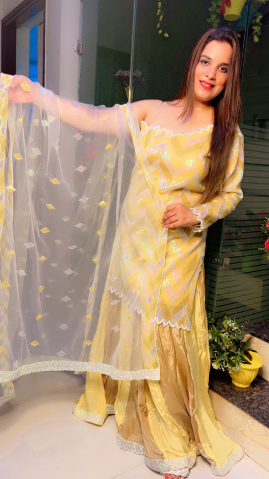 Yellow Designer Wedding Suit (PS010)