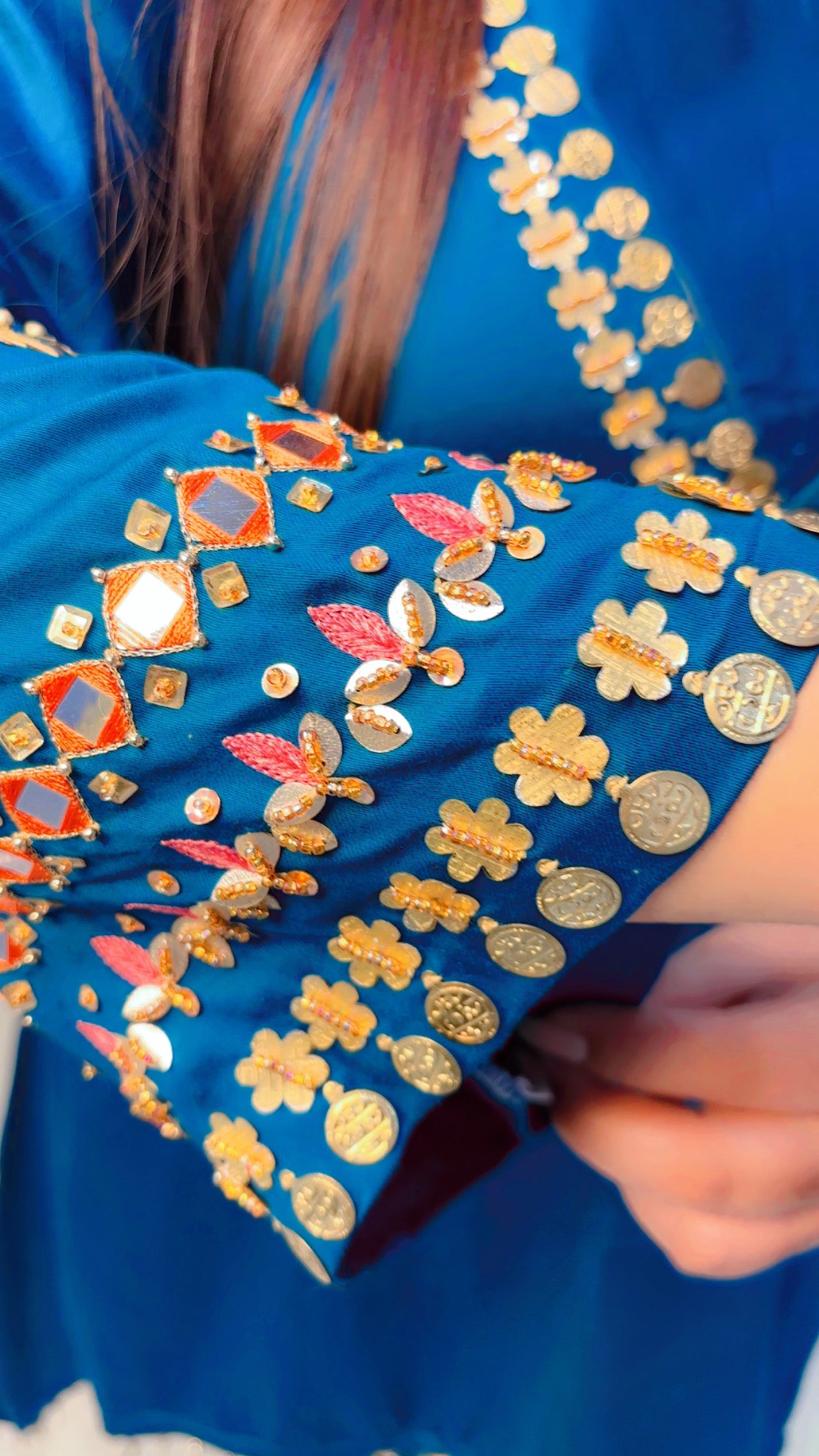 Blue Cotton Embroidered Dhoti Suit for Summer (CS)
