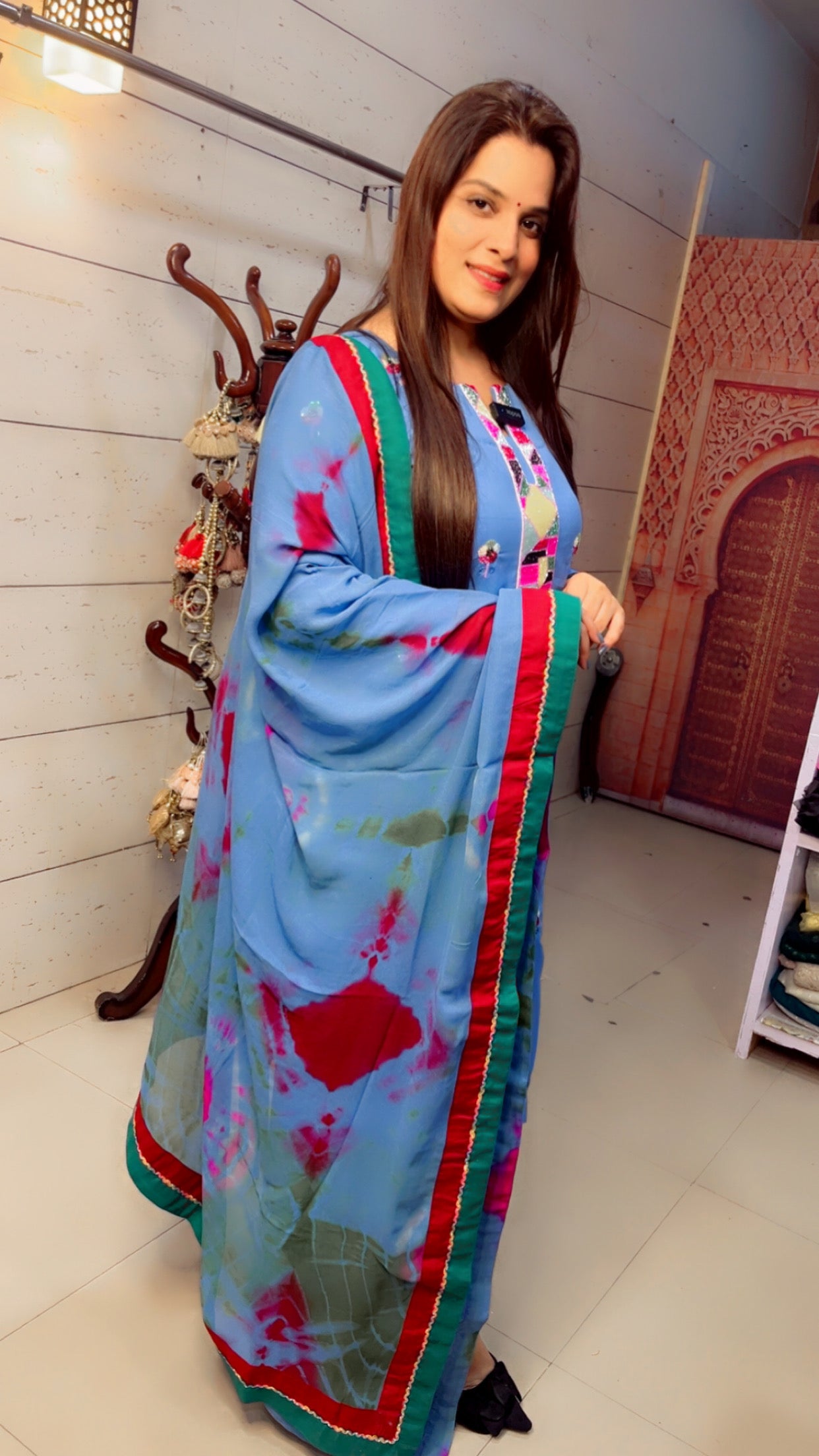 Blue Spun Embroidered Suit (PS008)