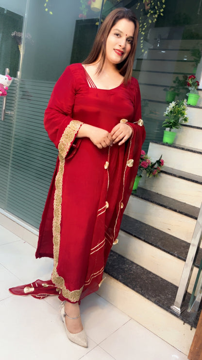 Red Designer Pant Suit (PS009)