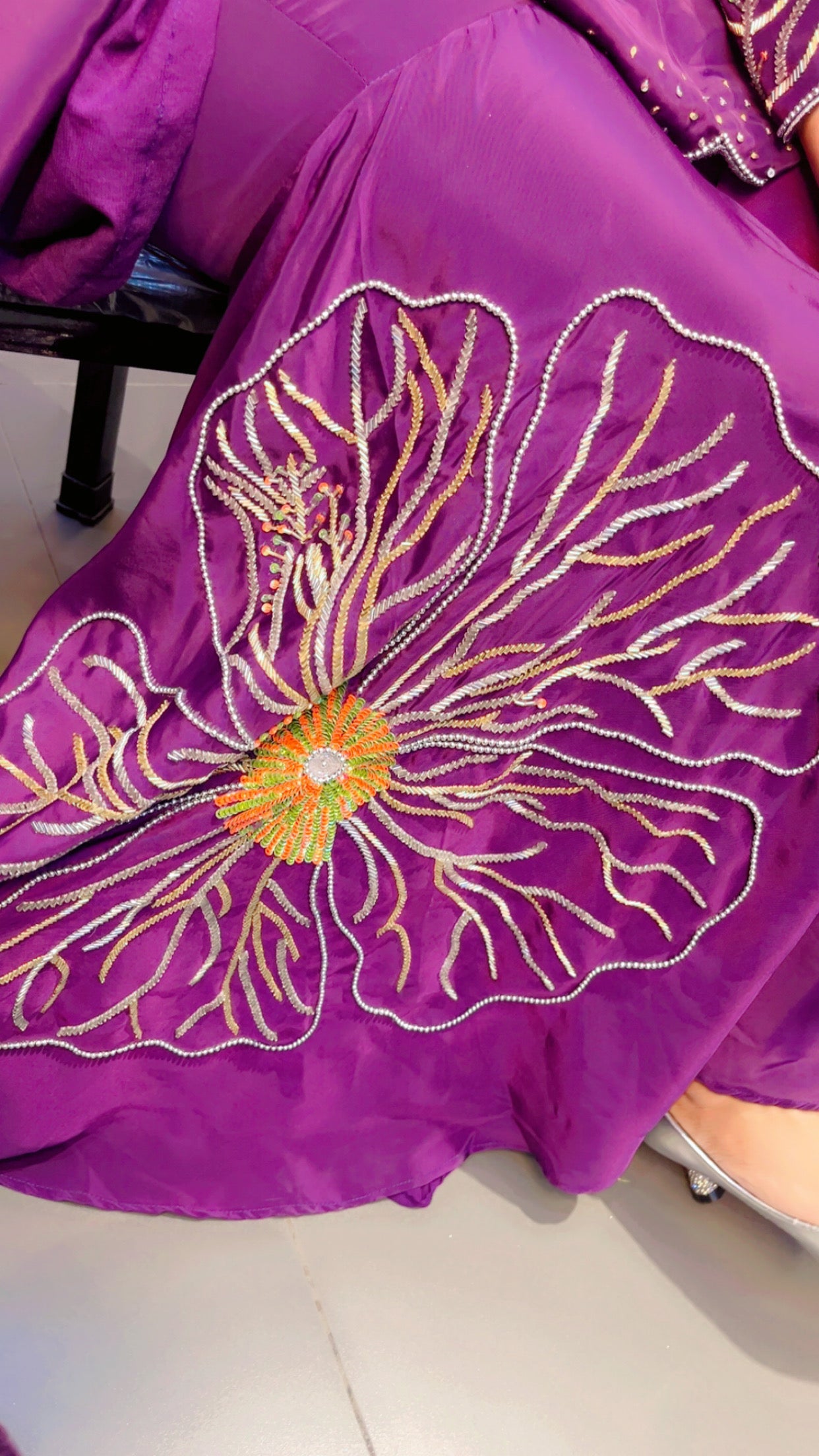 Purple A-line Embroidered Co-ord (CS007)