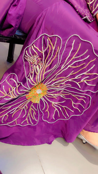 Purple A-line Embroidered Co-ord (CS007)
