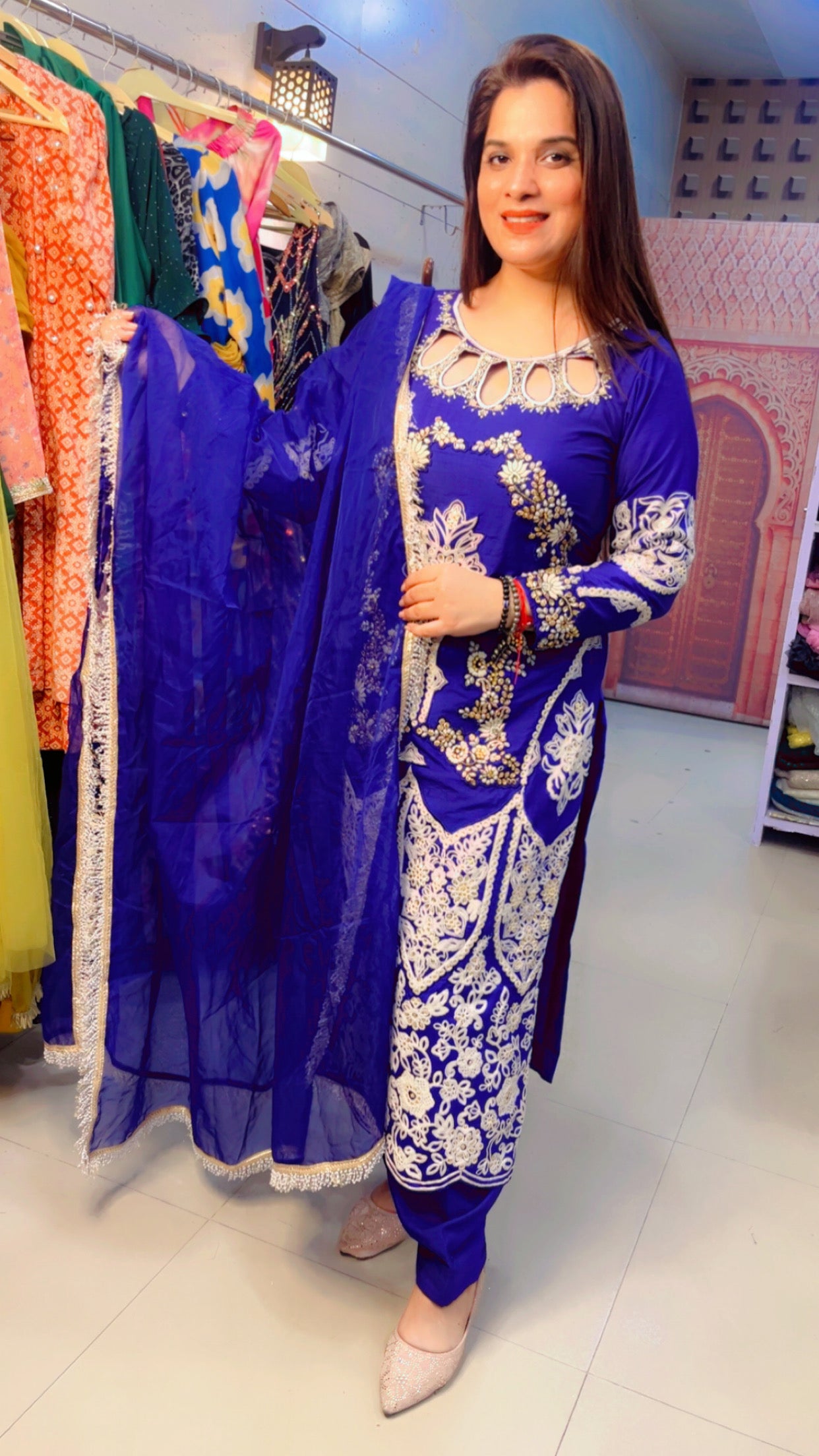 Blue Embroidered Suit (SS005)