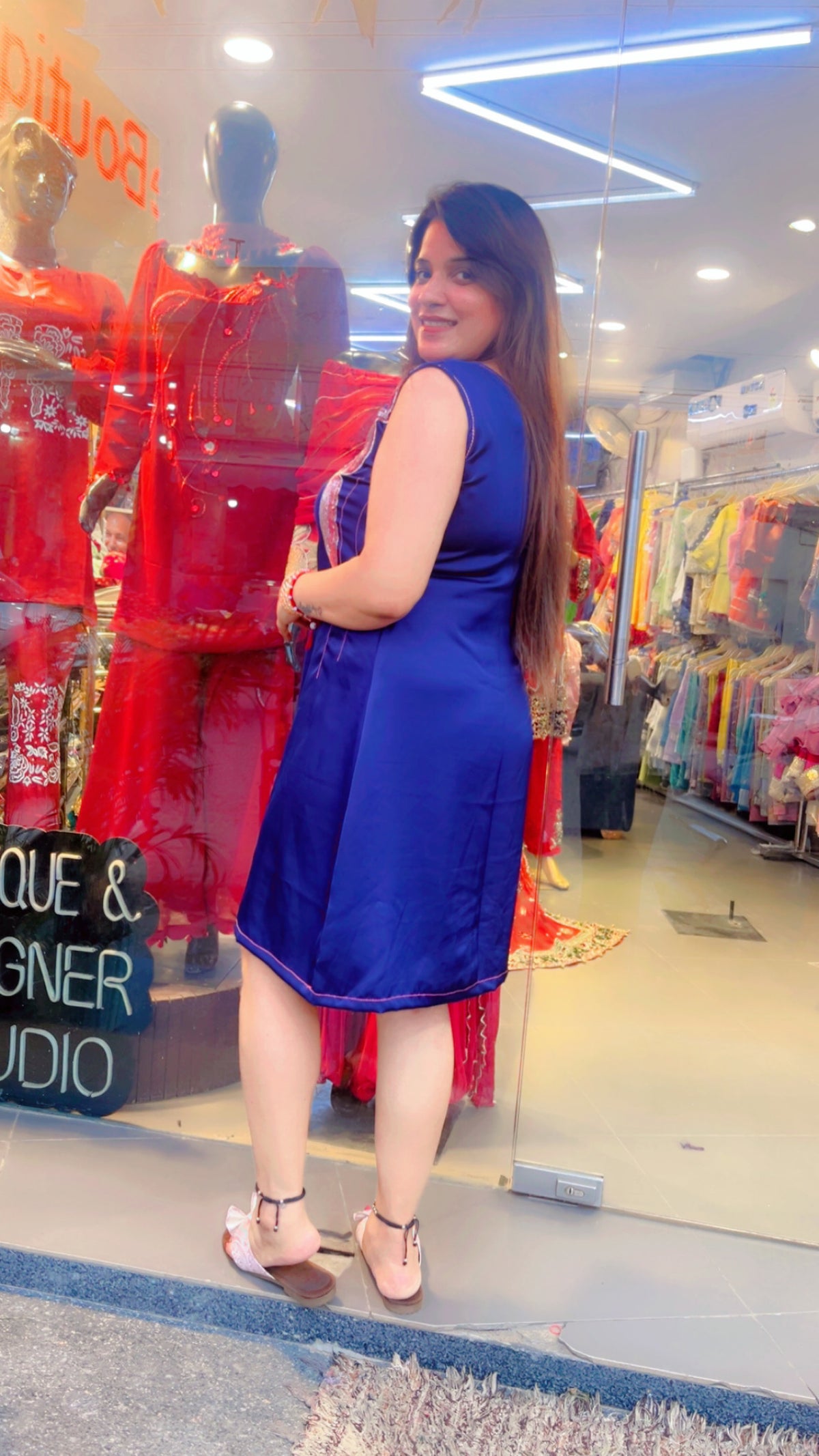 Dark Blue Tunic With Hand Embroidered Patching (TN001)