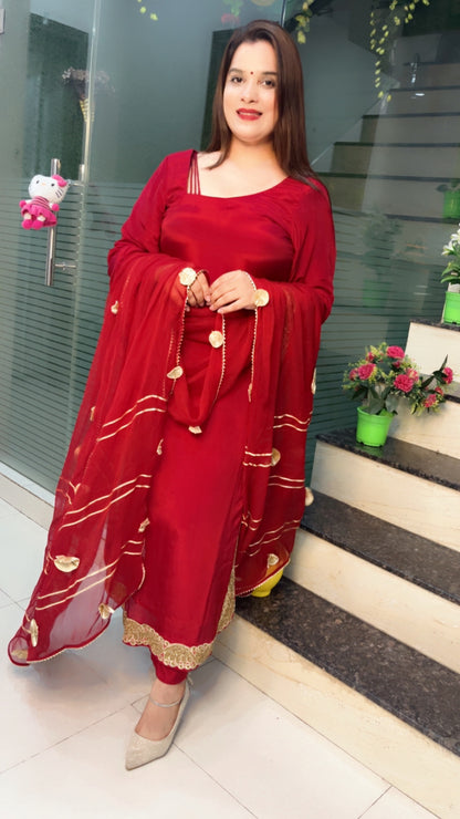 Red Designer Pant Suit (PS009)