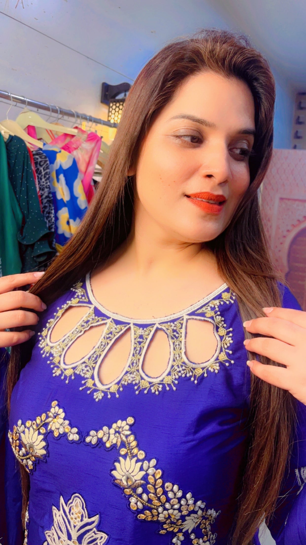 Blue Embroidered Suit (SS005)