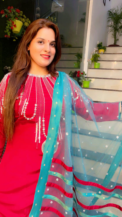Embroidered Dhoti Suit
