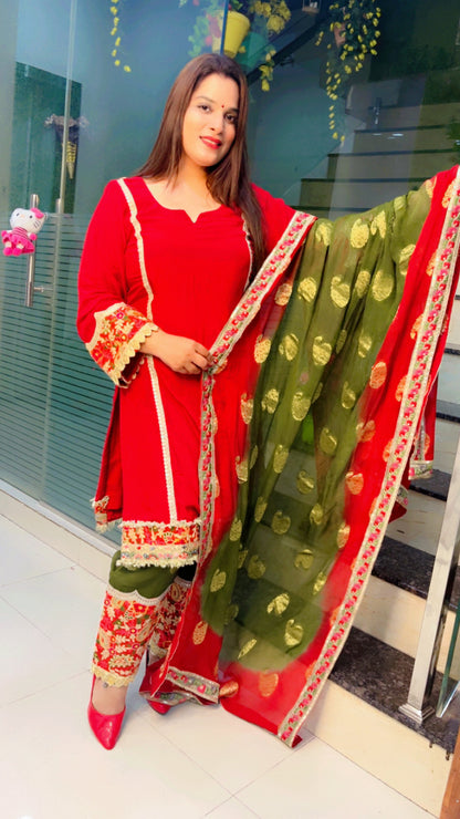 Red Designer Suit Salwar (SS009)