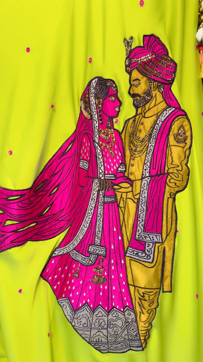 Parrot green Embroidered Lehenga for Weddings (LC001)