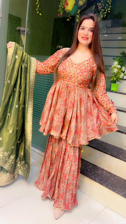 Partywear Embroidered Suit (SH004)