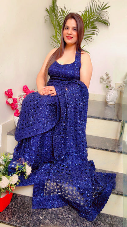 Blue Saree for Weddings (SR014)