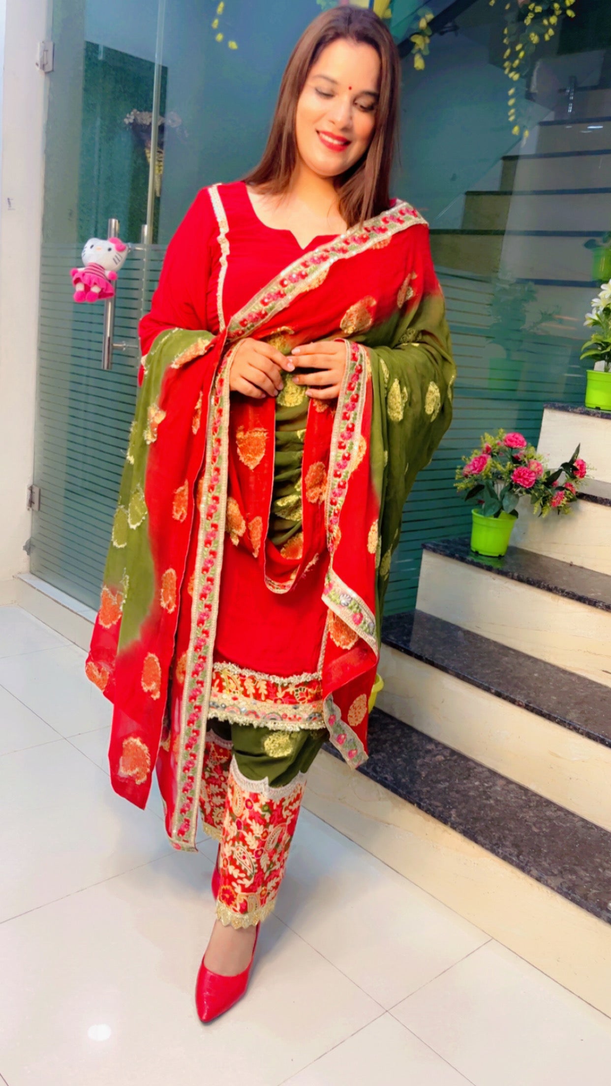 Red Designer Suit Salwar (SS009)