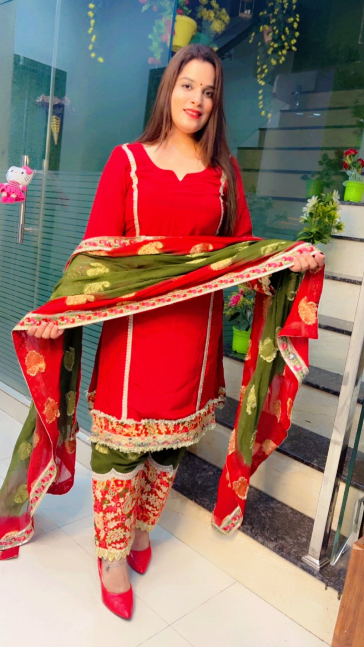 Red Designer Suit Salwar (SS009)